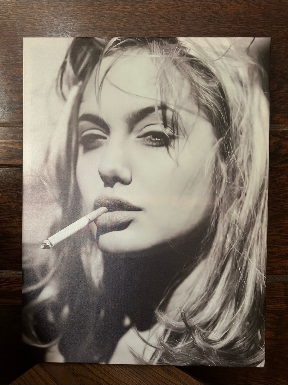 Angelina Jolie! Monochrome Portrait Canvas Art - Black & White
32x24